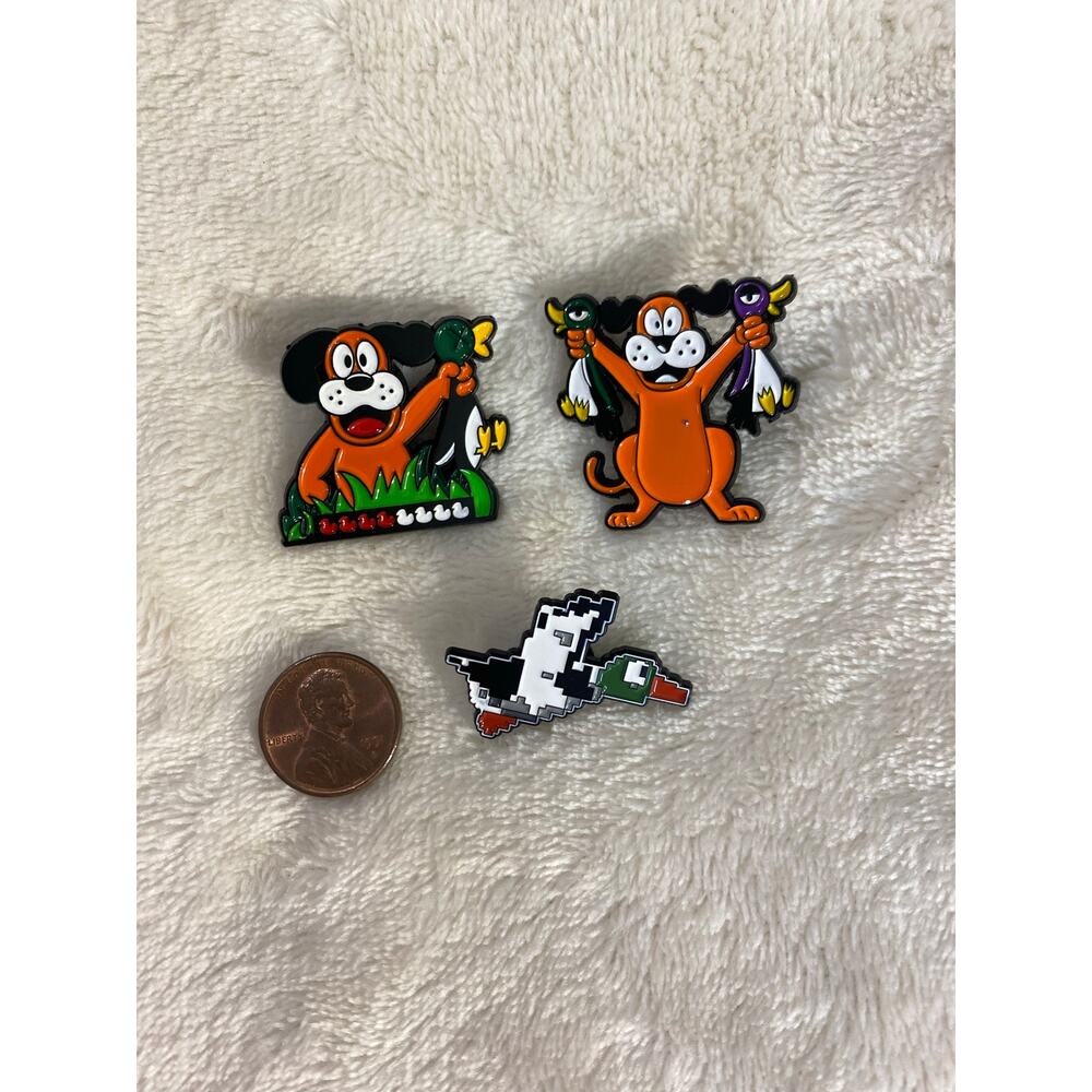 80s Nintendo Duck Hunt Video Game Enamel Pins Set Retro NES Dog & Duck Collector
